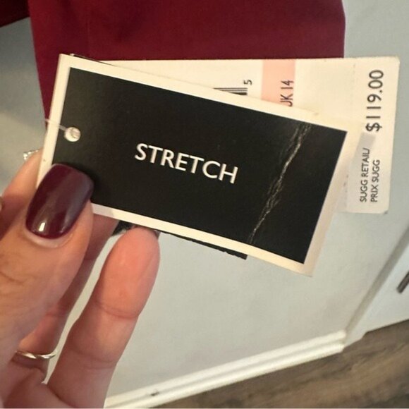 Nine West Burgundy Tuxedo Regencycore Blazer Black Contrast Collar Size 10 NWT - Picture 10 of 14